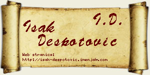 Isak Despotović vizit kartica